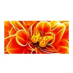 Arrangement Butterfly Aesthetics Orange Background Satin Wrap