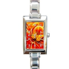 Arrangement Butterfly Aesthetics Orange Background Rectangle Italian Charm Watch by Celenk