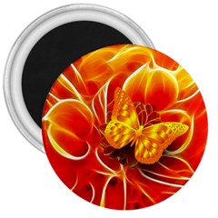 Arrangement Butterfly Aesthetics Orange Background 3  Magnets by Celenk