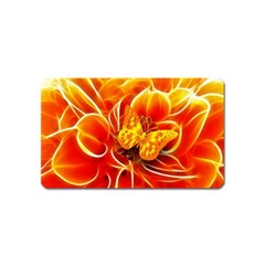 Arrangement Butterfly Aesthetics Orange Background Magnet (name Card) by Celenk