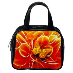 Arrangement Butterfly Aesthetics Orange Background Classic Handbags (one Side) by Celenk