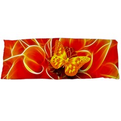 Arrangement Butterfly Aesthetics Orange Background Body Pillow Case (dakimakura) by Celenk