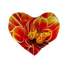 Arrangement Butterfly Aesthetics Orange Background Standard 16  Premium Heart Shape Cushions by Celenk