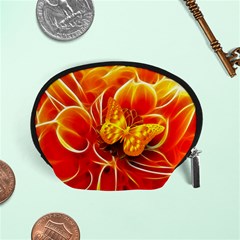 Arrangement Butterfly Aesthetics Orange Background Accessory Pouches (small)  by Celenk