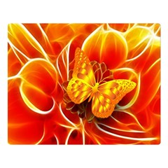 Arrangement Butterfly Aesthetics Orange Background Double Sided Flano Blanket (large)  by Celenk