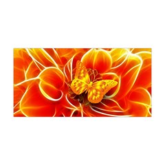 Arrangement Butterfly Aesthetics Orange Background Yoga Headband by Celenk