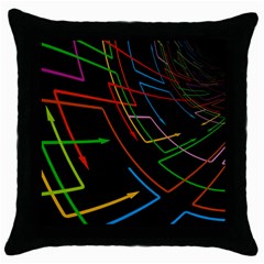 Arrows Direction Opposed To Next Throw Pillow Case (black) by Celenk