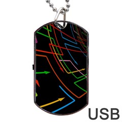 Arrows Direction Opposed To Next Dog Tag Usb Flash (one Side) by Celenk