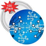 Block Chain Data Records Concept 3  Buttons (100 pack)  Front