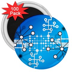 Block Chain Data Records Concept 3  Magnets (100 Pack) by Celenk