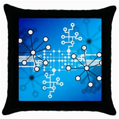 Block Chain Data Records Concept Throw Pillow Case (black) by Celenk