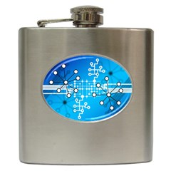 Block Chain Data Records Concept Hip Flask (6 Oz) by Celenk