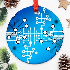 Block Chain Data Records Concept Round Ornament (two Sides) by Celenk