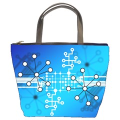 Block Chain Data Records Concept Bucket Bags by Celenk