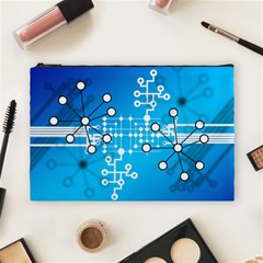 Block Chain Data Records Concept Cosmetic Bag (large)  by Celenk