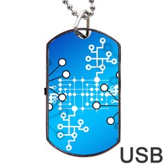 Block Chain Data Records Concept Dog Tag Usb Flash (one Side) by Celenk