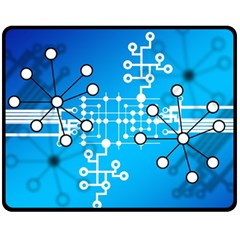 Block Chain Data Records Concept Double Sided Fleece Blanket (medium)  by Celenk