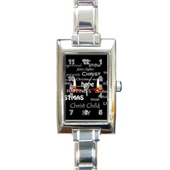 Candles Christmas Advent Light Rectangle Italian Charm Watch by Celenk