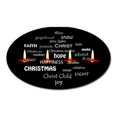 Candles Christmas Advent Light Oval Magnet by Celenk