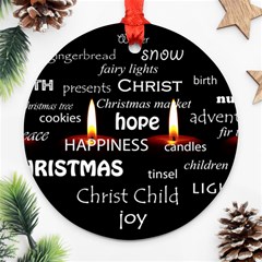 Candles Christmas Advent Light Round Ornament (two Sides) by Celenk