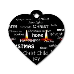 Candles Christmas Advent Light Dog Tag Heart (two Sides) by Celenk