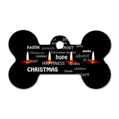 Candles Christmas Advent Light Dog Tag Bone (one Side) by Celenk