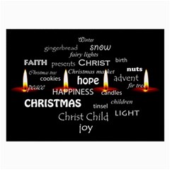 Candles Christmas Advent Light Large Glasses Cloth (2-side) by Celenk