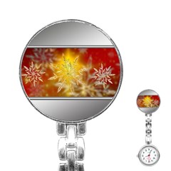 Christmas Candles Christmas Card Stainless Steel Nurses Watch by Celenk