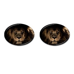 African Lion Mane Close Eyes Cufflinks (oval) by Celenk