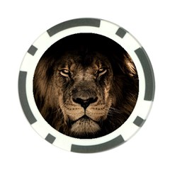 African Lion Mane Close Eyes Poker Chip Card Guard by Celenk