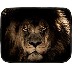 African Lion Mane Close Eyes Fleece Blanket (mini) by Celenk