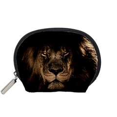 African Lion Mane Close Eyes Accessory Pouches (small)  by Celenk