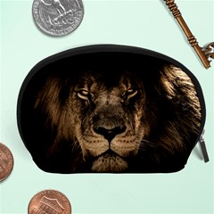 African Lion Mane Close Eyes Accessory Pouches (large)  by Celenk