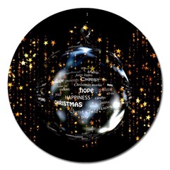 Christmas Star Ball Magnet 5  (Round)