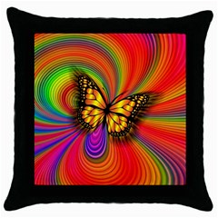 Arrangement Butterfly Aesthetics Throw Pillow Case (black) by Celenk