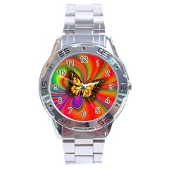 Arrangement Butterfly Aesthetics Stainless Steel Analogue Watch by Celenk