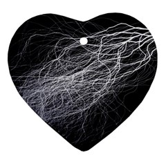 Flash Black Thunderstorm Heart Ornament (two Sides) by Celenk