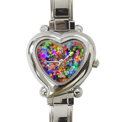 Background Color Pattern Structure Heart Italian Charm Watch by Celenk