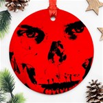 Halloween Face Horror Body Bone Ornament (Round) Front