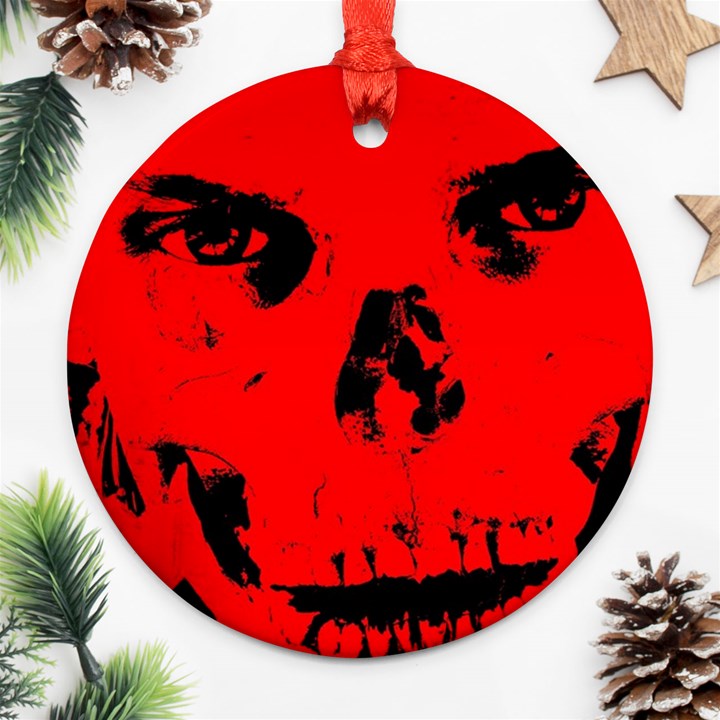 Halloween Face Horror Body Bone Ornament (Round)