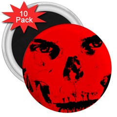 Halloween Face Horror Body Bone 3  Magnets (10 Pack)  by Celenk