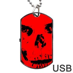 Halloween Face Horror Body Bone Dog Tag Usb Flash (one Side) by Celenk