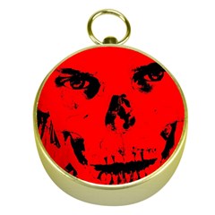 Halloween Face Horror Body Bone Gold Compasses by Celenk