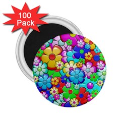 Flowers Ornament Decoration 2 25  Magnets (100 Pack)  by Celenk