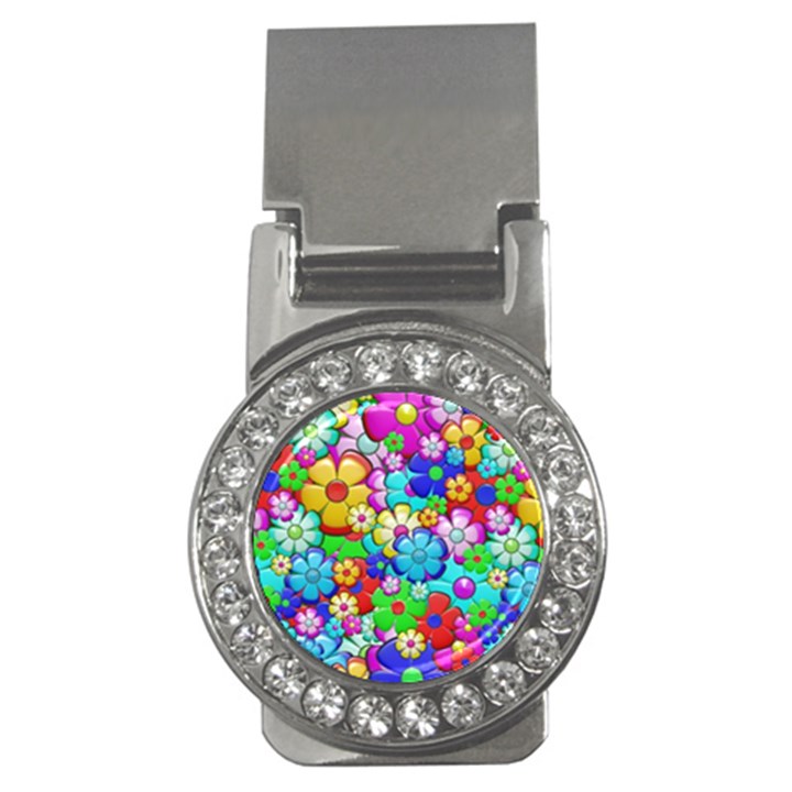 Flowers Ornament Decoration Money Clips (CZ) 