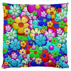 Flowers Ornament Decoration Large Cushion Case (one Side) by Celenk