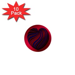 Heart Love Luck Abstract 1  Mini Buttons (10 Pack)  by Celenk