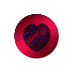 Heart Love Luck Abstract Magnet 3  (round)