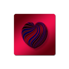 Heart Love Luck Abstract Square Magnet