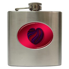 Heart Love Luck Abstract Hip Flask (6 Oz)